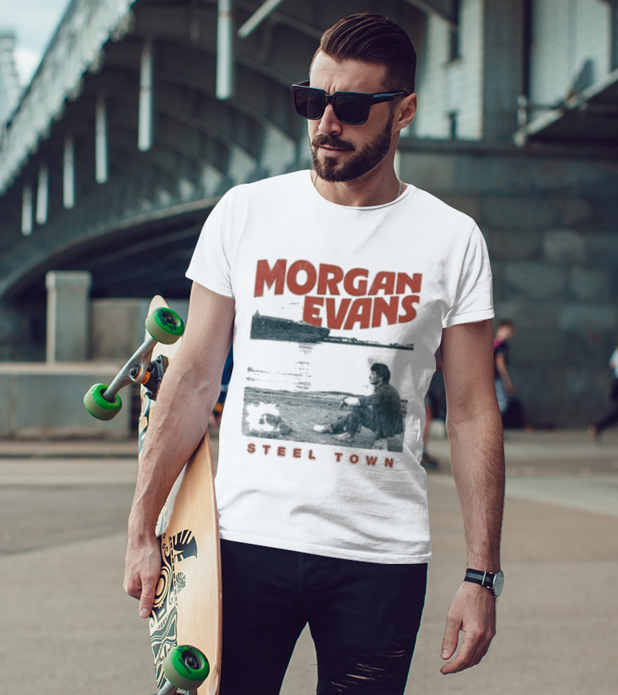 Morgan Evans Steel Town Sunset Silhouette Rowboat T-Shirt