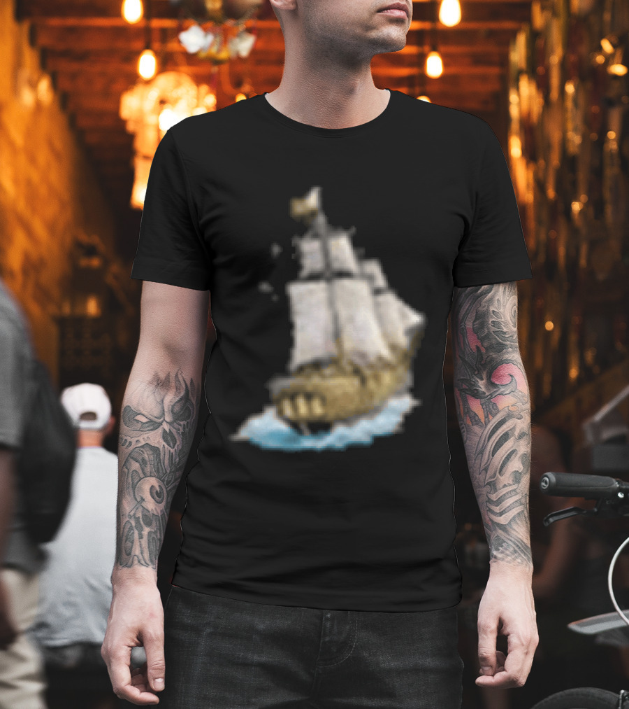 Johnny Blue Skies Dark Clouds Mutiny Midnight Ship Adventure T-Shirt