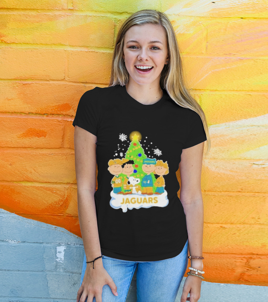 Jacksonville Jaguars Snoopy Peanuts Christmas Tree Celebration T-Shirt