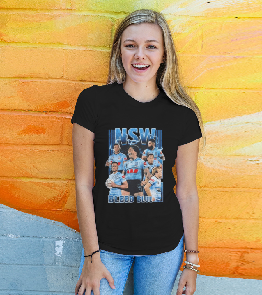 NSW Origin Rugby League Bleed Blue Players Team Sportswear T-Shirt