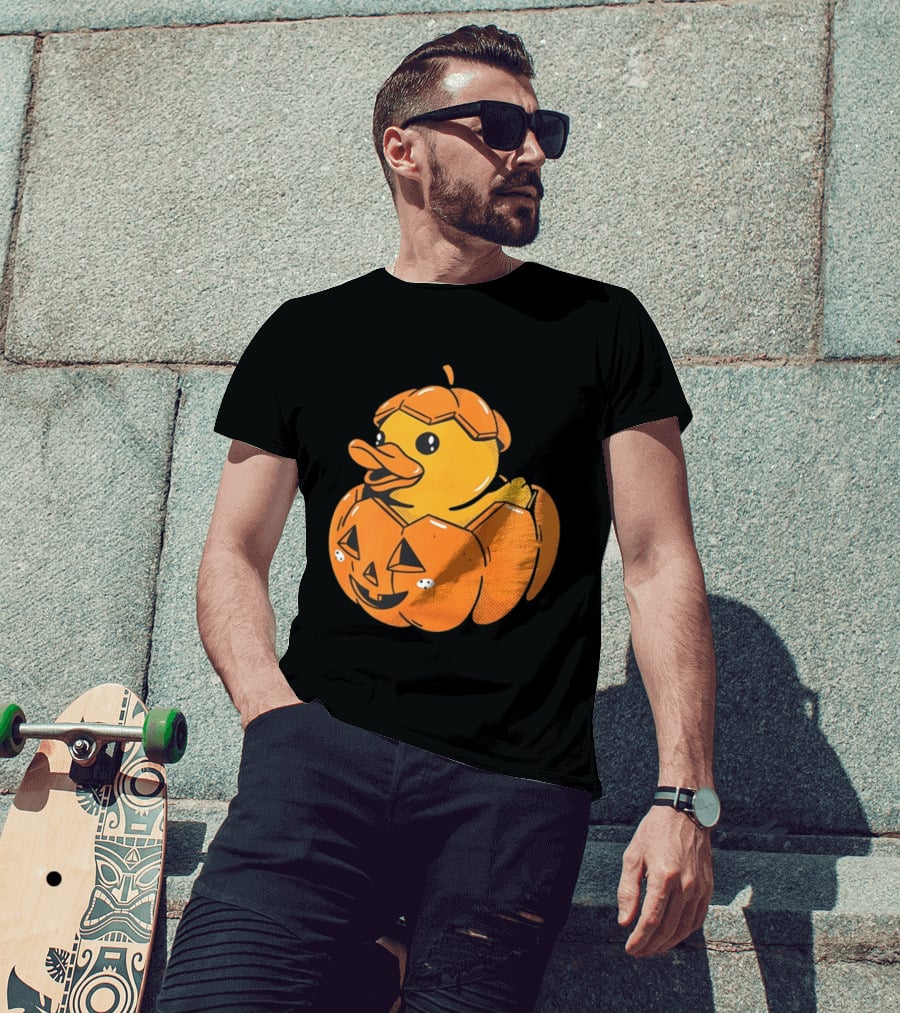 Rubber Duck Pumpkin Halloween Jack O' Lantern T-Shirt
