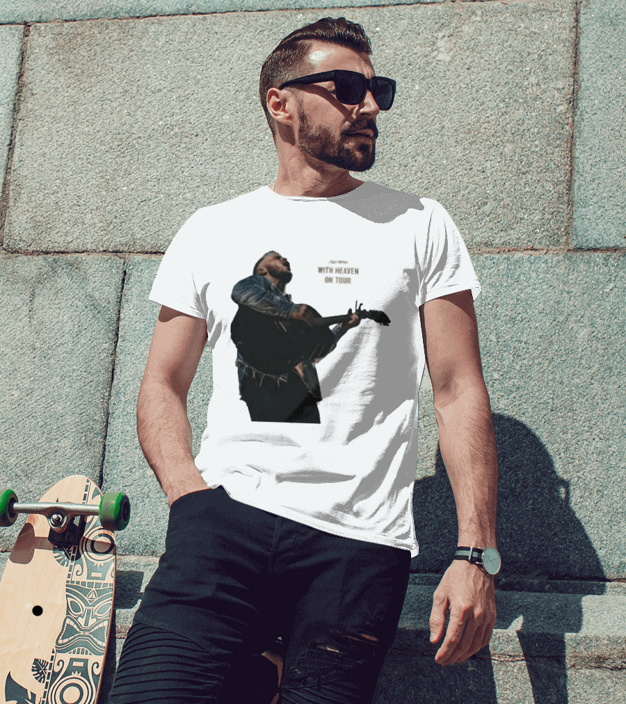 Zach Bryan Heaven On Top Photo Tour Denim Acoustic Performance T-Shirt