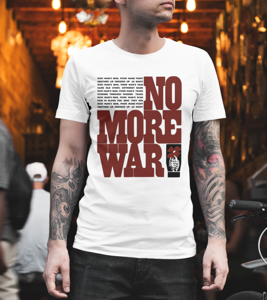 No More War Wear The Peace Flower Grenade T-Shirt
