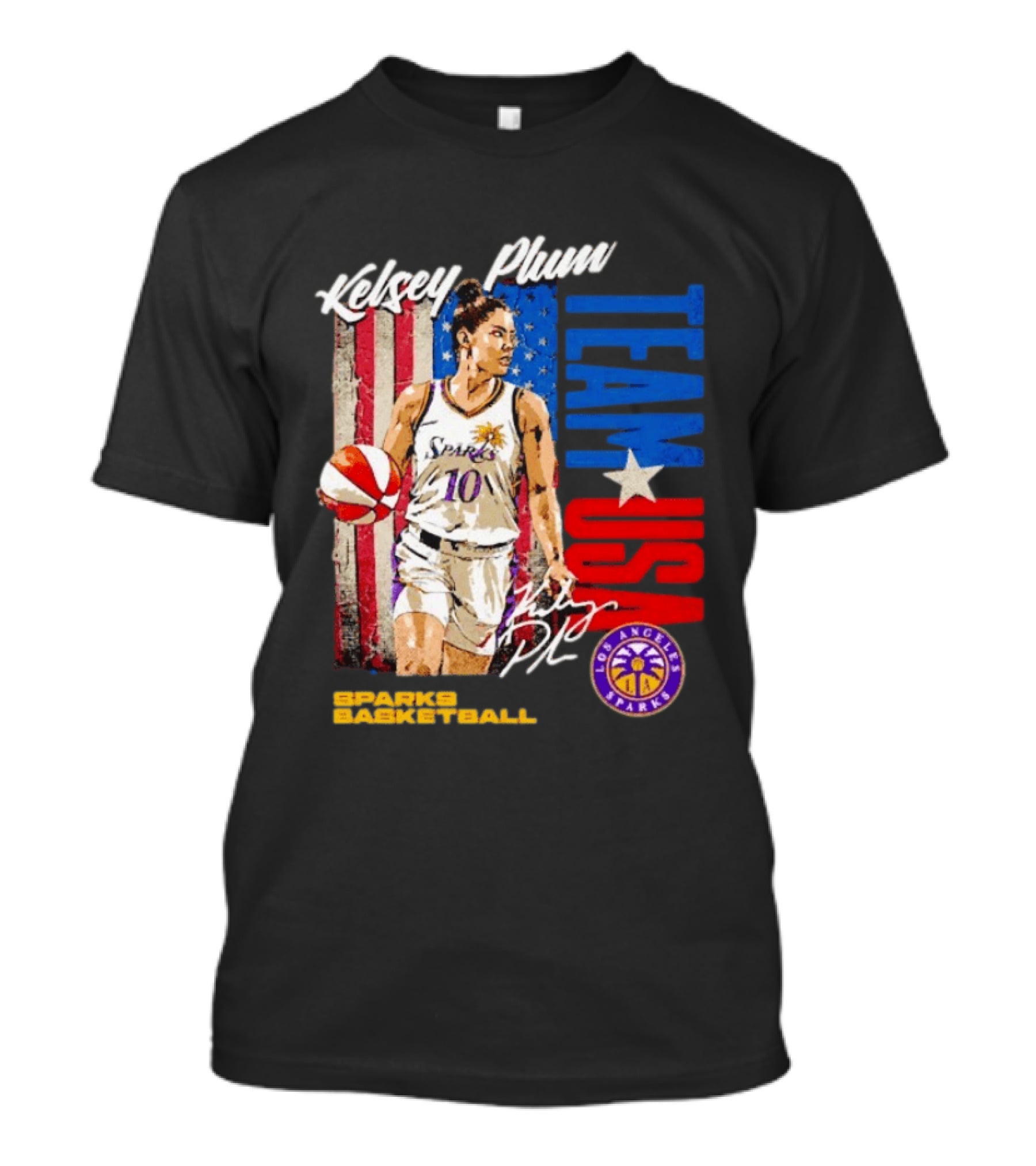 Kelsey Plum Team USA Los Angeles Sparks Basketball Spark T-Shirt