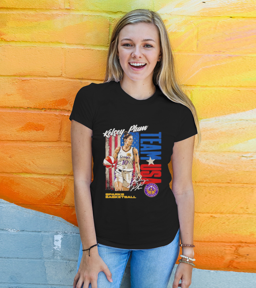 Kelsey Plum Team USA Los Angeles Sparks Basketball Spark T-Shirt
