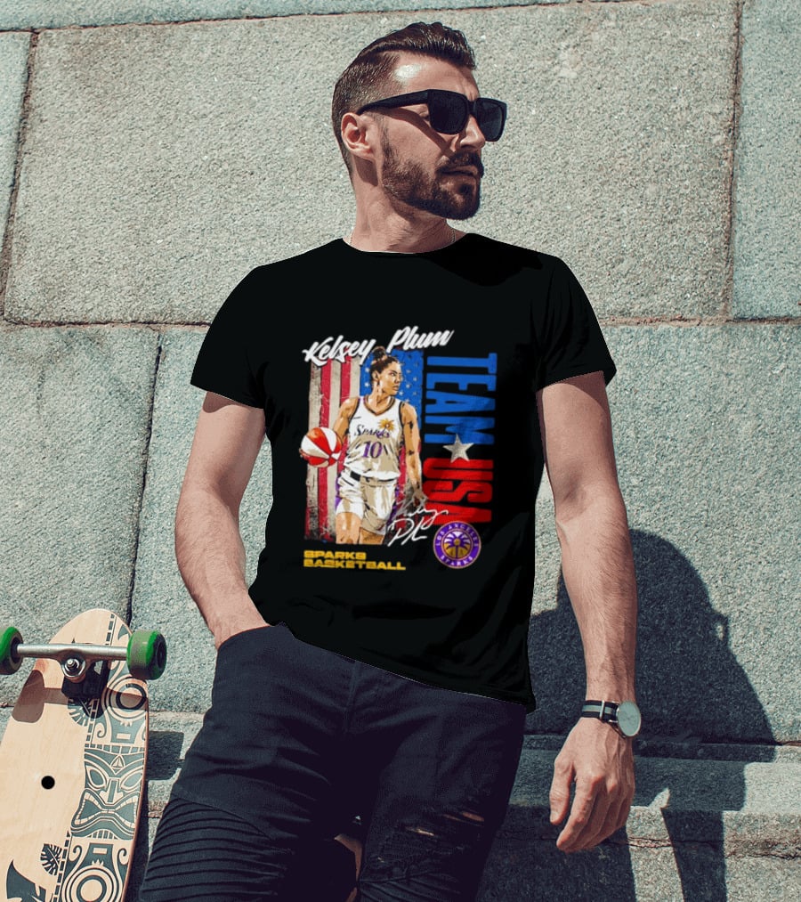 Kelsey Plum Team USA Los Angeles Sparks Basketball Spark T-Shirt