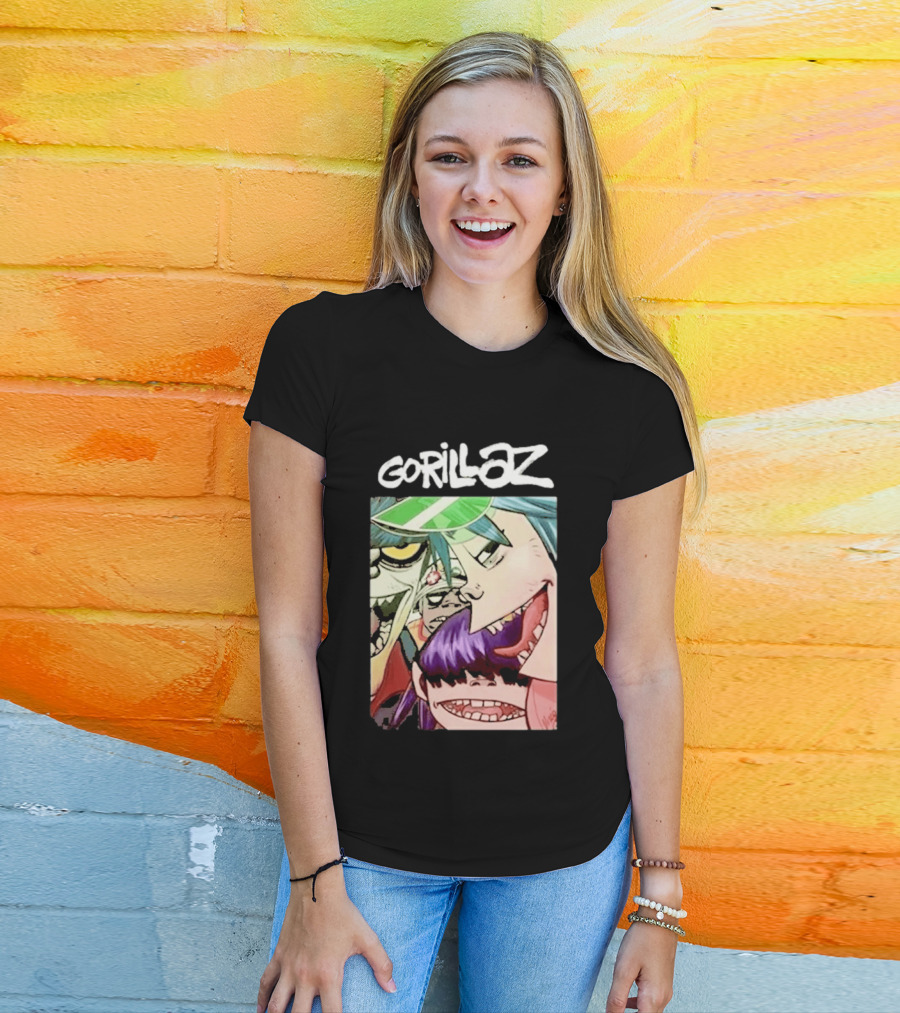Gorillaz Cartoon Band Characters Art Comic T-Shirt