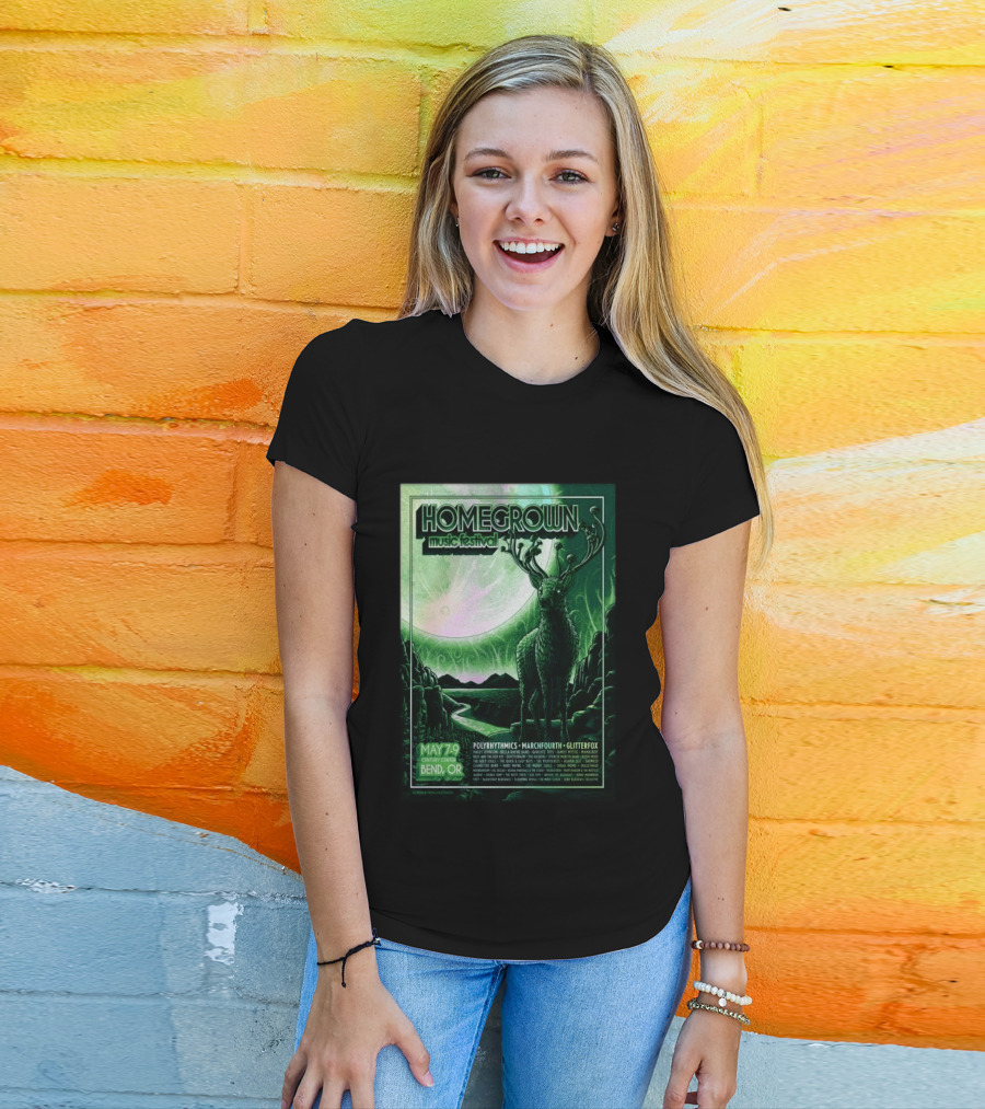 Homegrown Music Festival Bend OR May 7 9 2026 Century Center Polyrhythmics Marchfourth Glitterfox T-Shirt