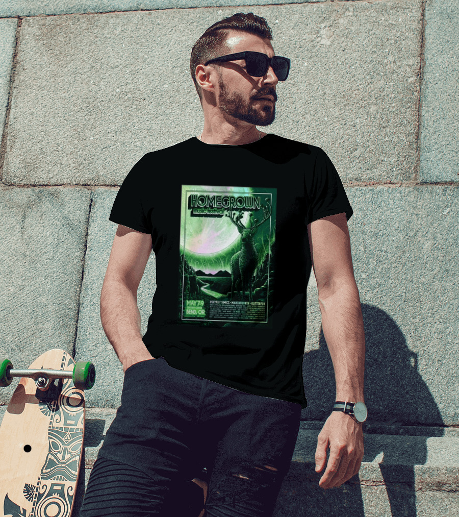Homegrown Music Festival Bend OR May 7 9 2026 Century Center Polyrhythmics Marchfourth Glitterfox T-Shirt