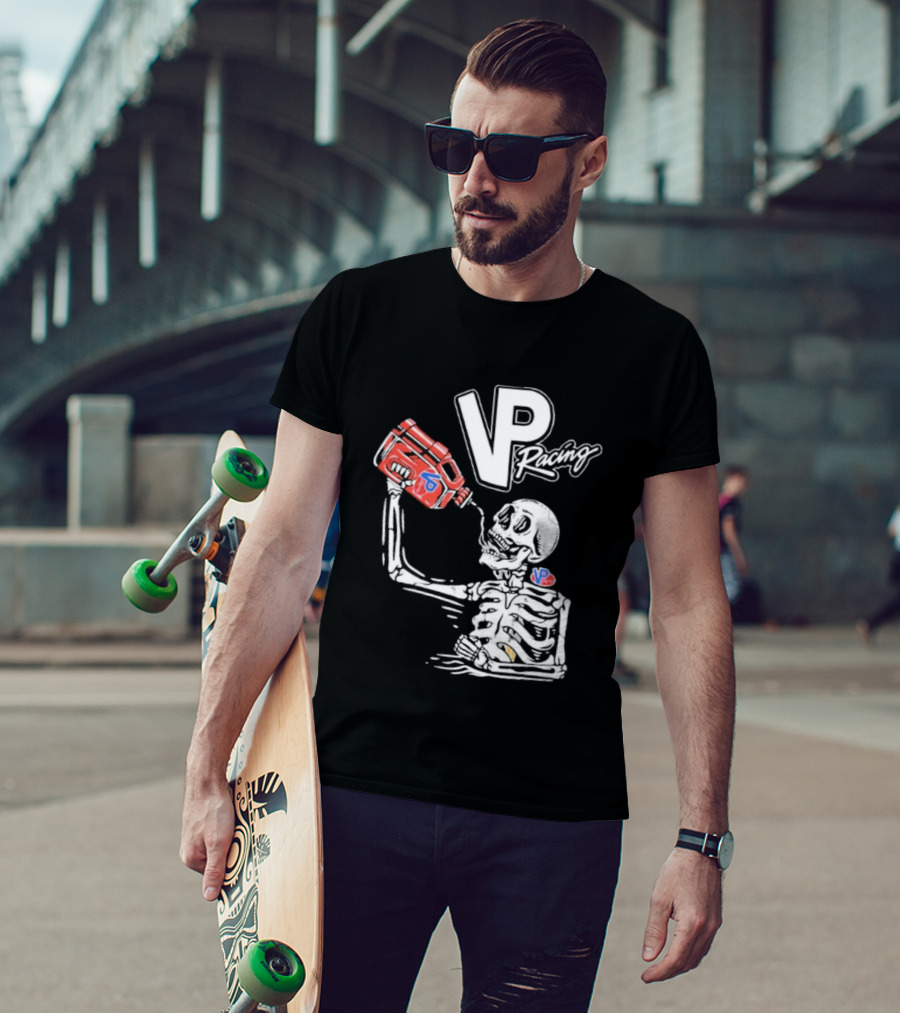 2026 VP Racing Skeleton Gas Can Drinking T-Shirt