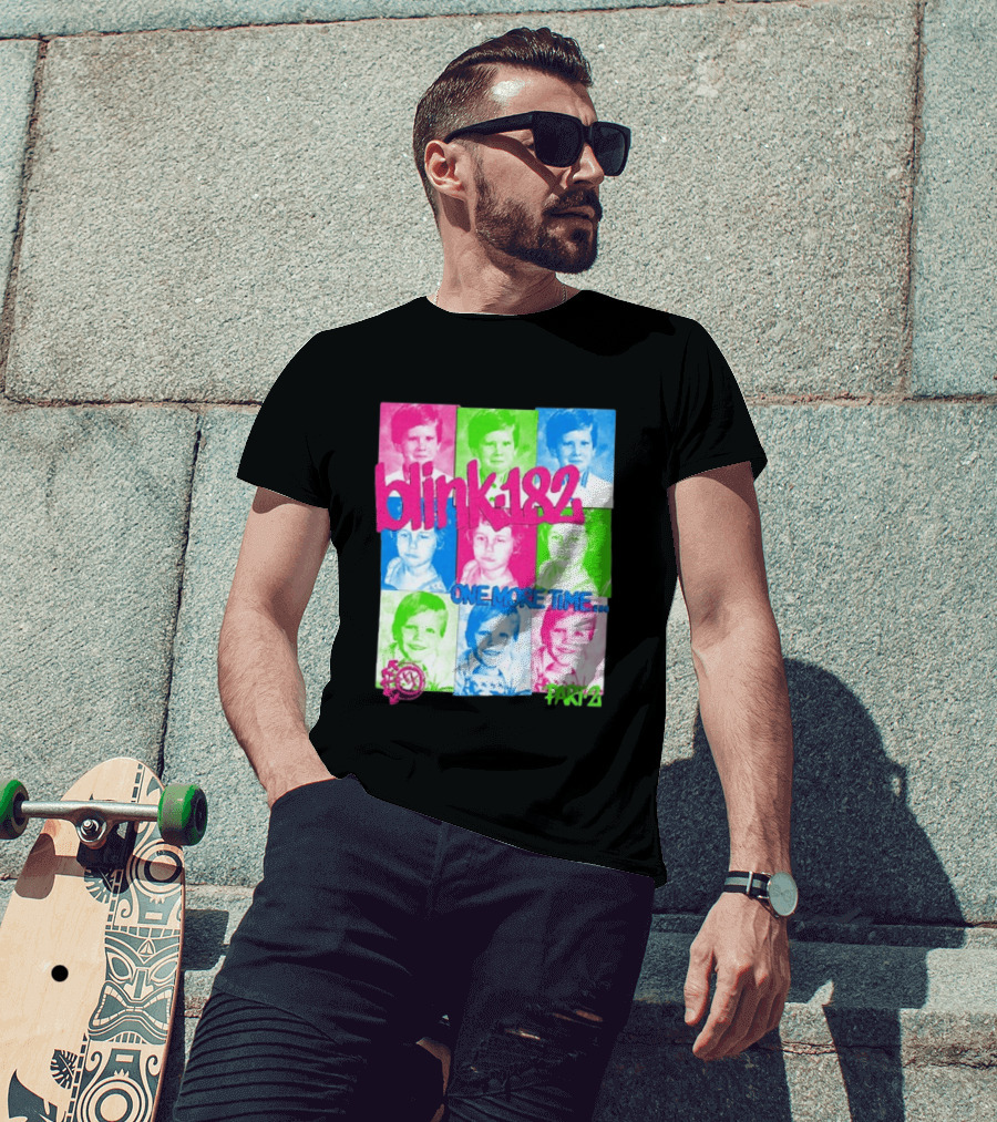 Blink 182 One More Time Tour Part 2 Retro Childhood Photo Collage T-Shirt