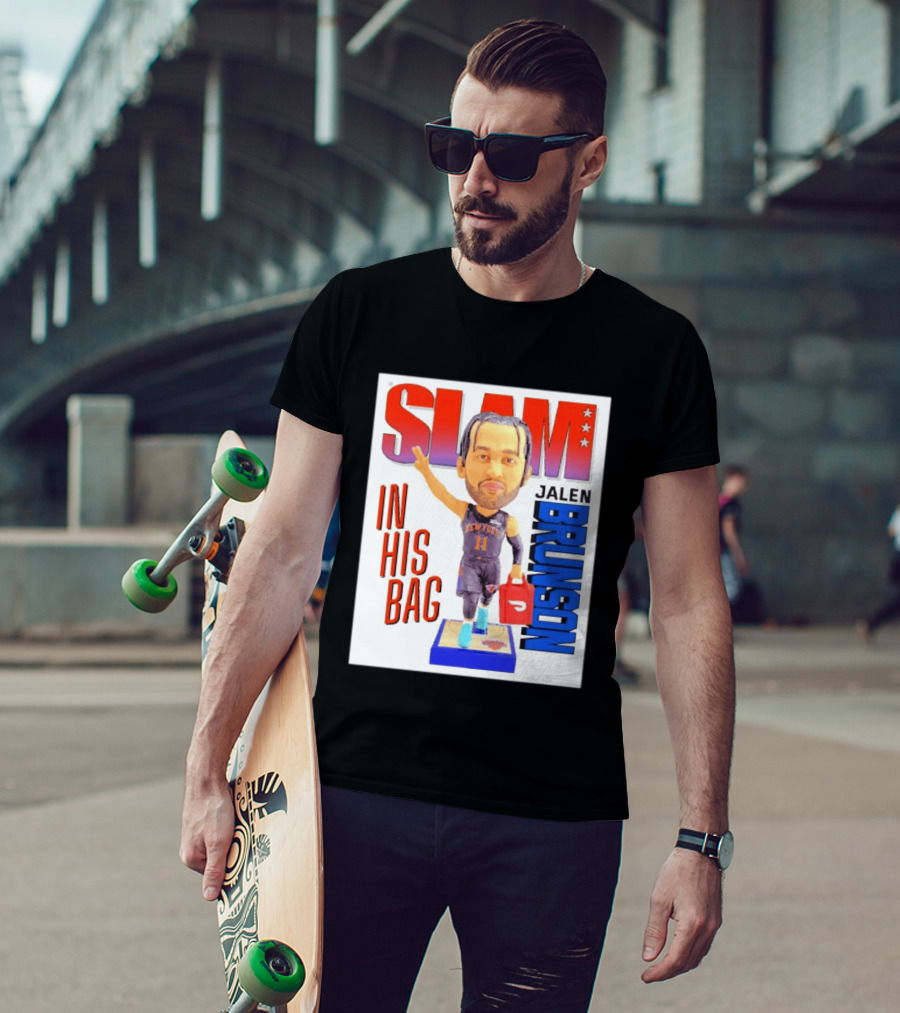 Slam Jalen Brunson New York Knicks In His Bag Big Bobblehead T-Shirt