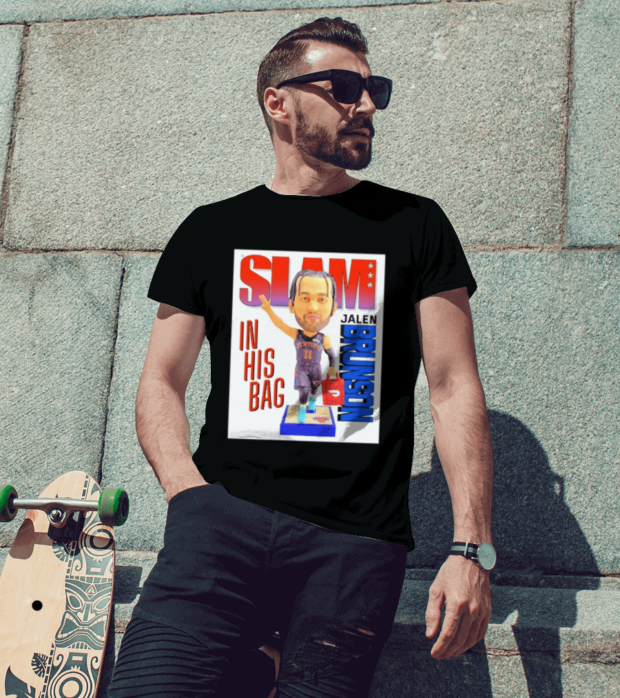 Slam Jalen Brunson New York Knicks In His Bag Big Bobblehead T-Shirt