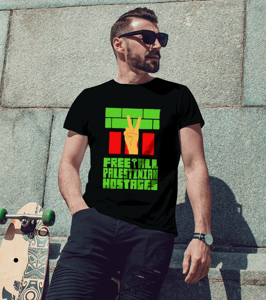 Celebrate Freedom Free All Palestinian Hostages Victory Hand T-Shirt