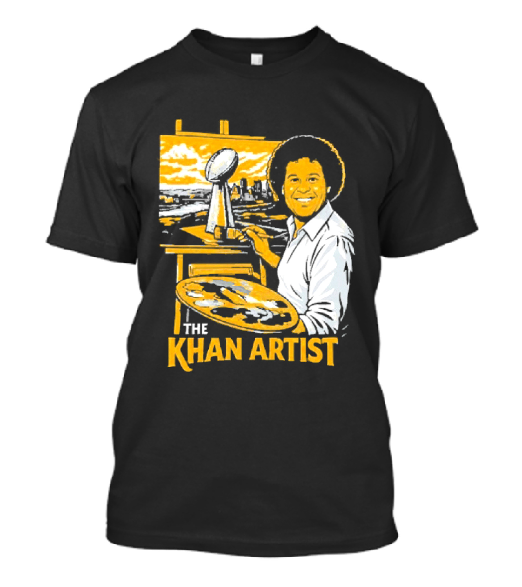The Khan Artist Pittsburgh Draft Football Trophy Painter T-Shirt