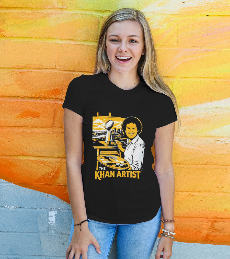 The Khan Artist Pittsburgh Draft Football Trophy Painter T-Shirt