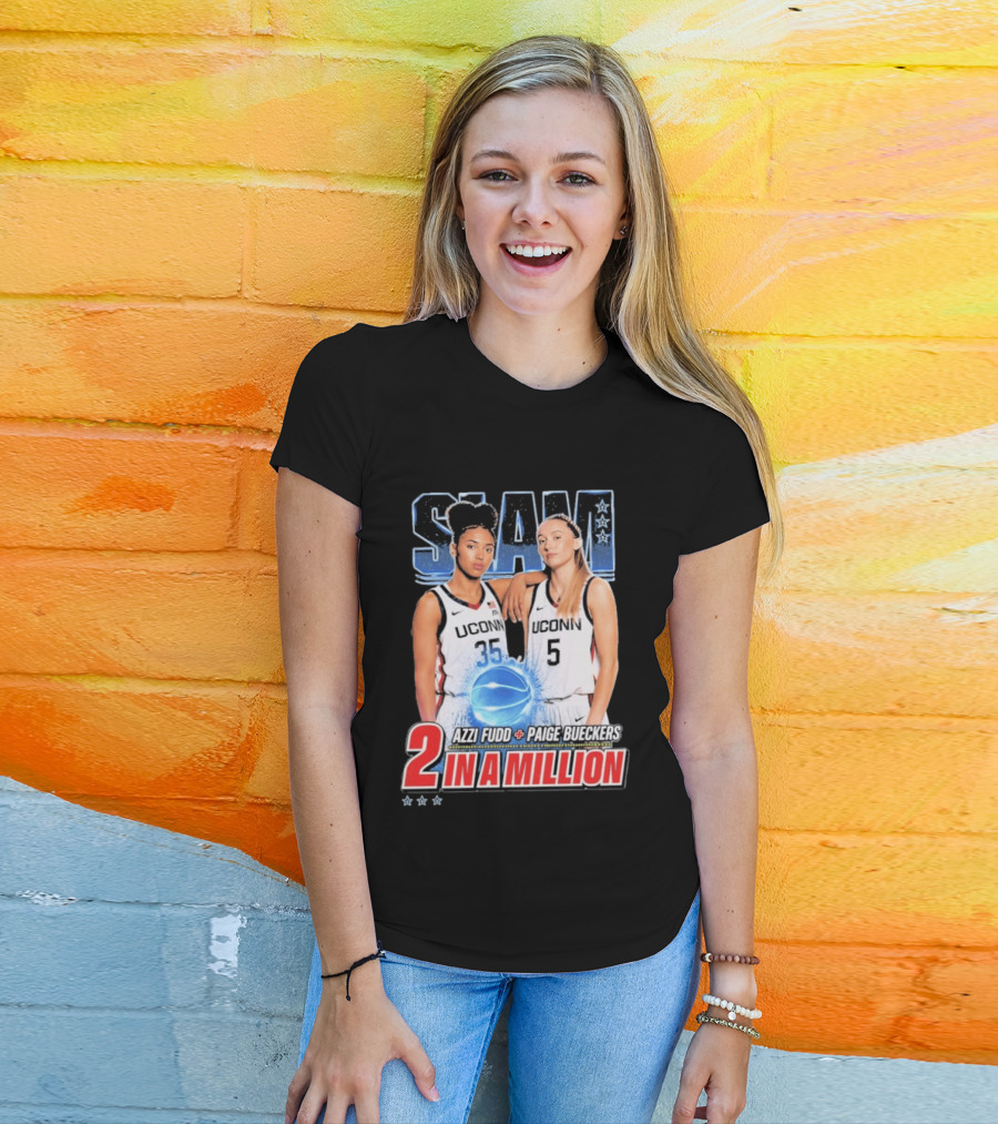 UConn Basketball Stars Paige Bueckers Azzi Fudd SLAM Two In A Million T-Shirt