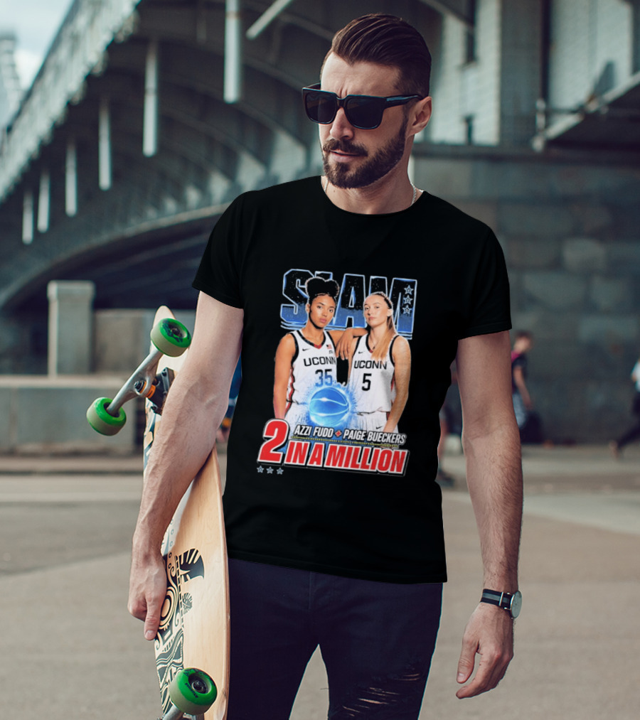 UConn Basketball Stars Paige Bueckers Azzi Fudd SLAM Two In A Million T-Shirt