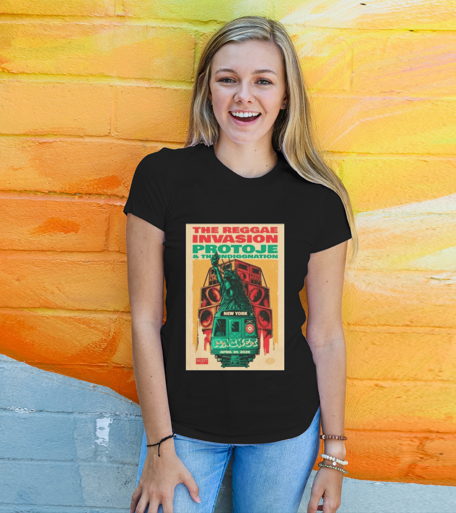 The Reggae Invasion Protoje Indiggnation New York April 30 2026 T-Shirt