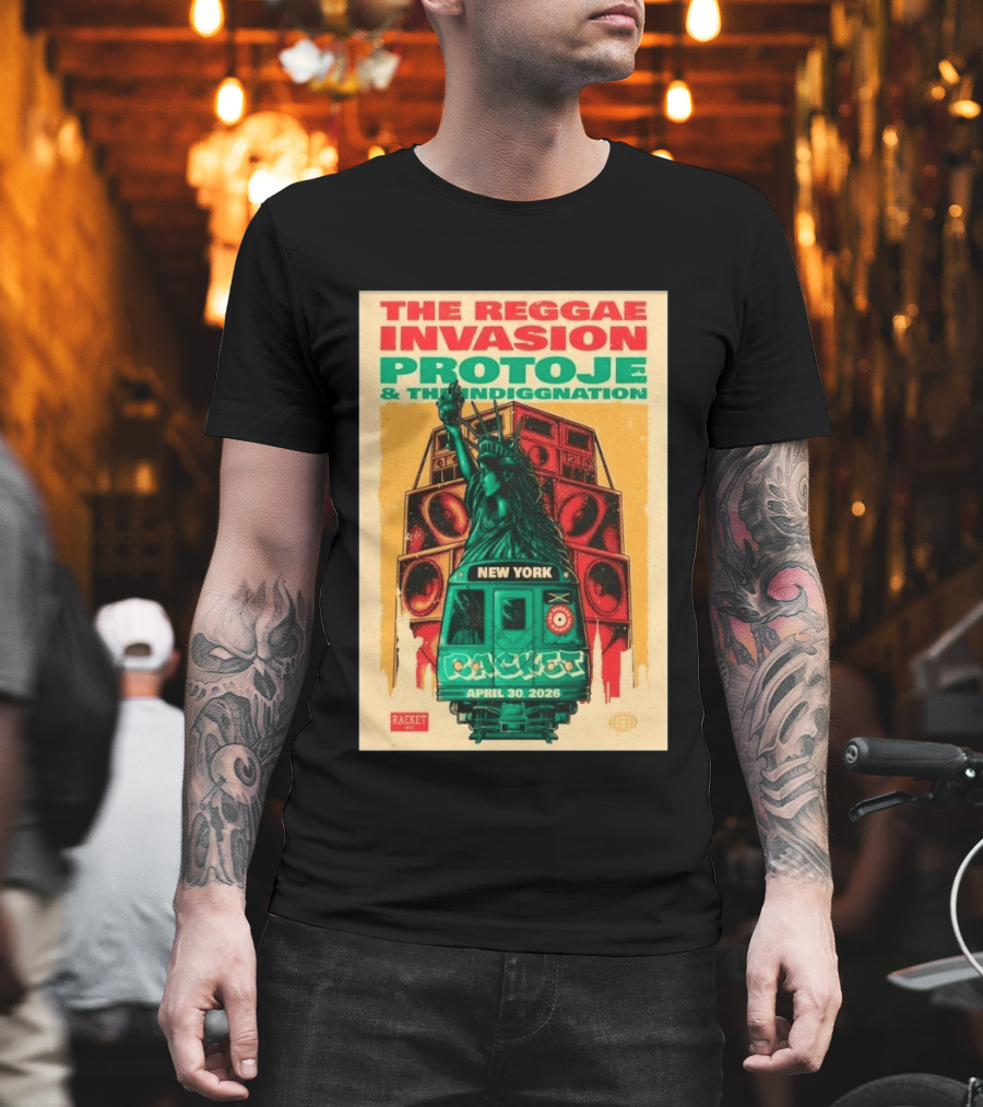 The Reggae Invasion Protoje Indiggnation New York April 30 2026 T-Shirt