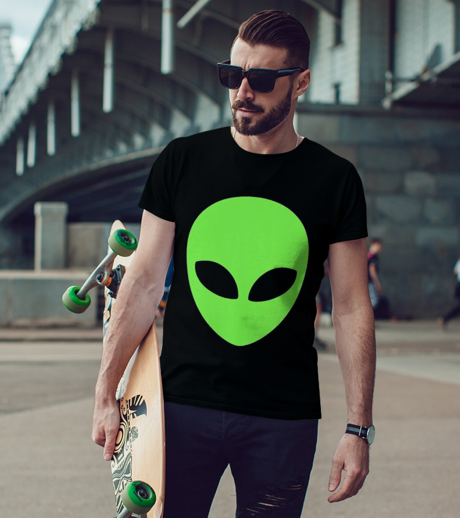 Balenciaga 2020 Alien Green Face Black Eyes T-Shirt