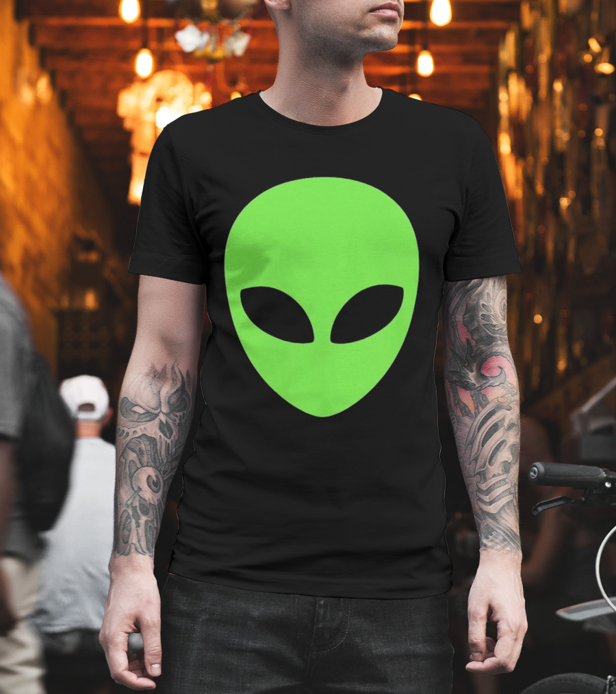 Balenciaga 2020 Alien Green Face Black Eyes T-Shirt