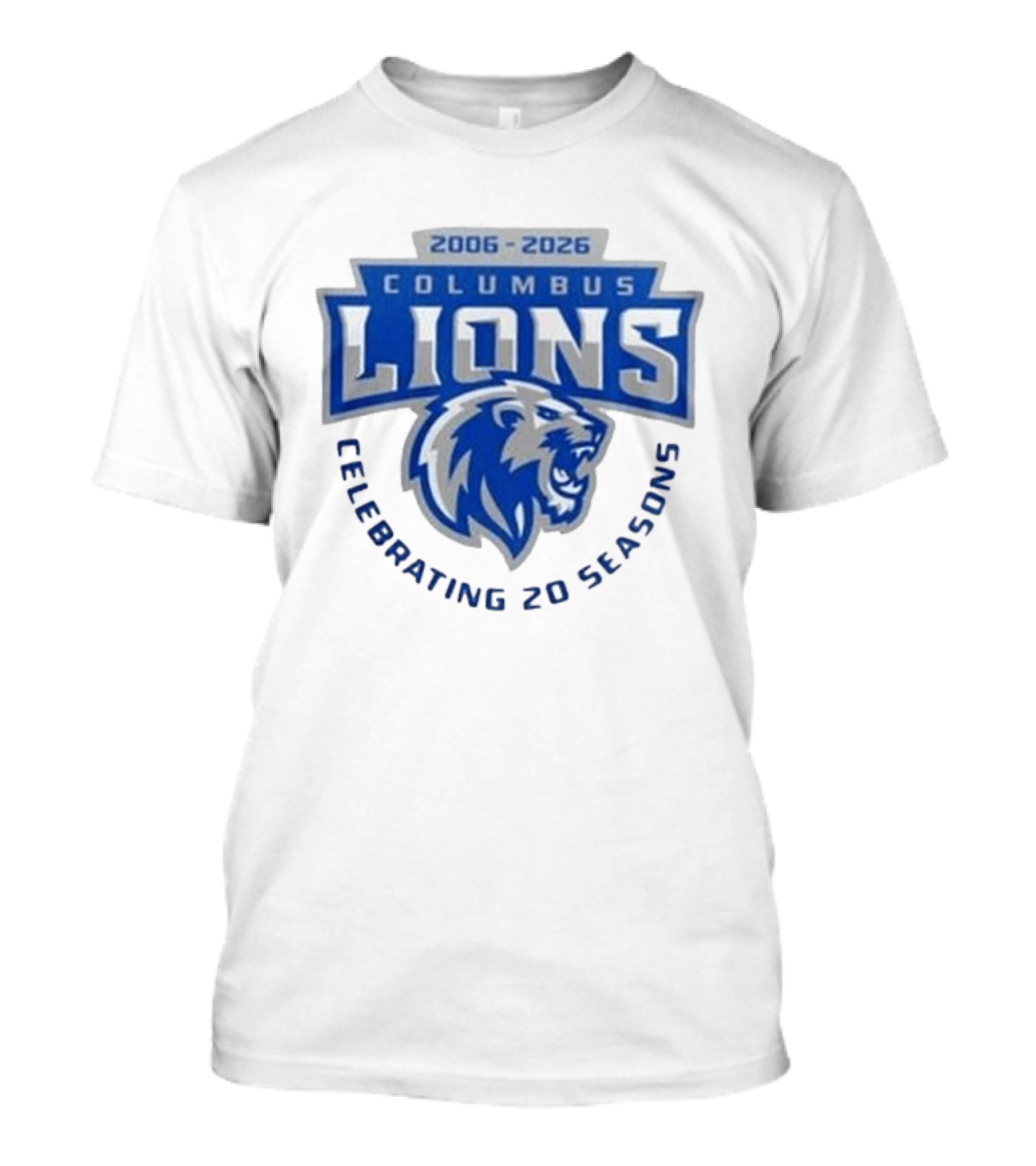 Columbus Lions Celebrating 20 Seasons 2006 2026 T-Shirt