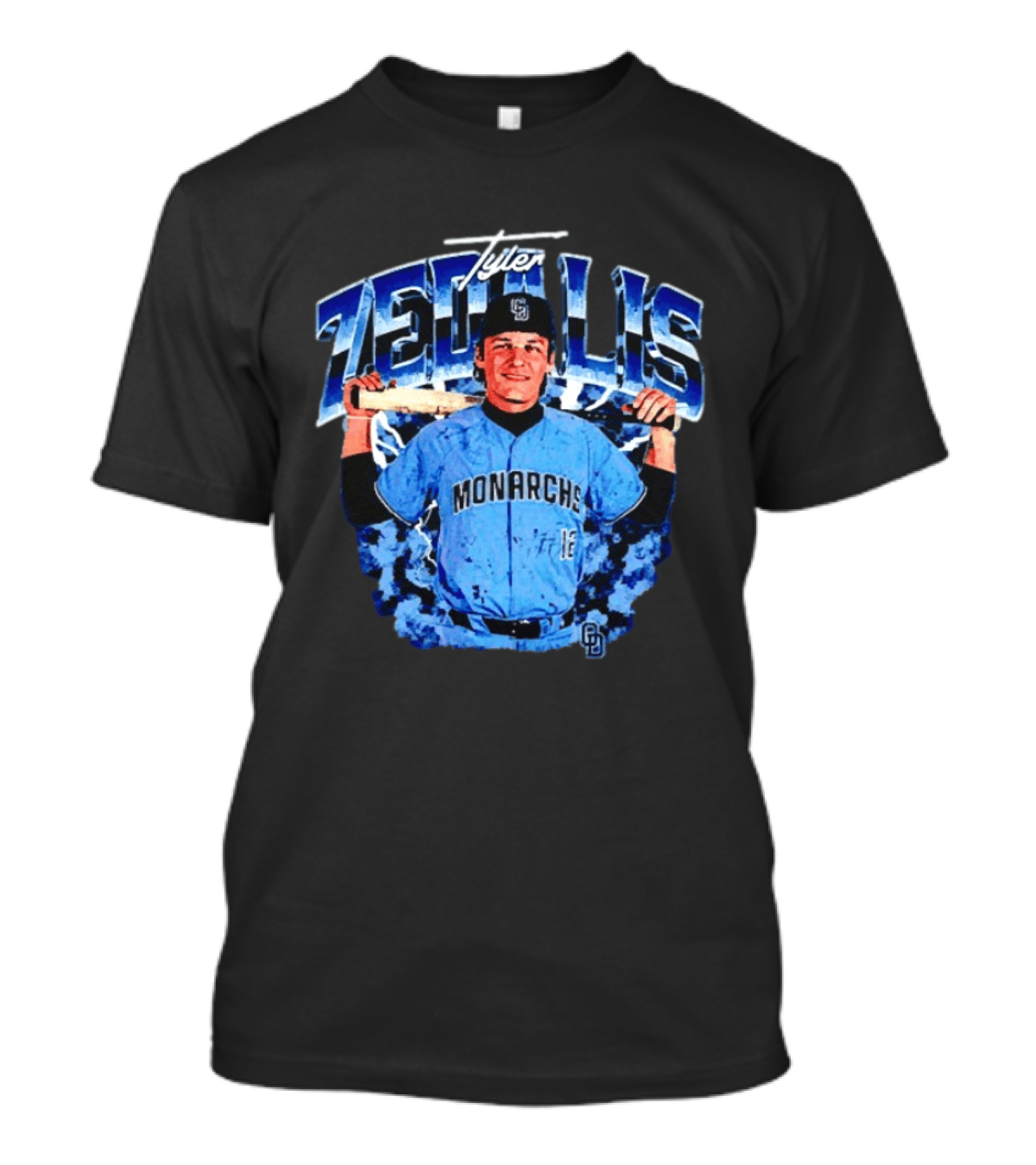 Tyler Zedalis Monarchs Baseball Player Blue Jersey T-Shirt