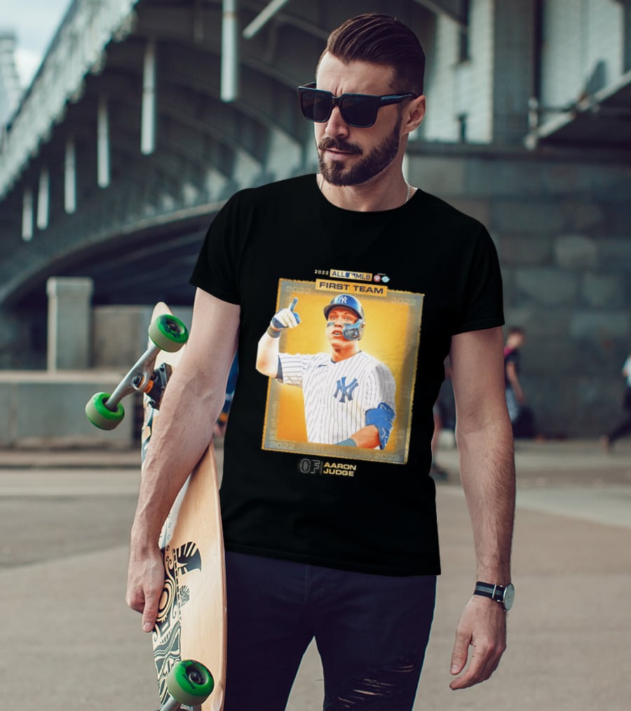 Aaron Judge 2022 All MLB First Team Yankees Player Recognition T-Shirt