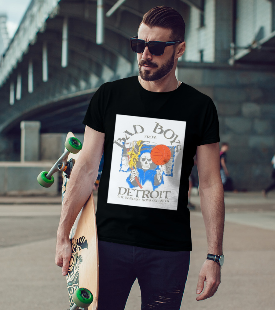 Bad Boys From Detroit Pistons The Baddest Boys On Earth Grim Reaper T-Shirt