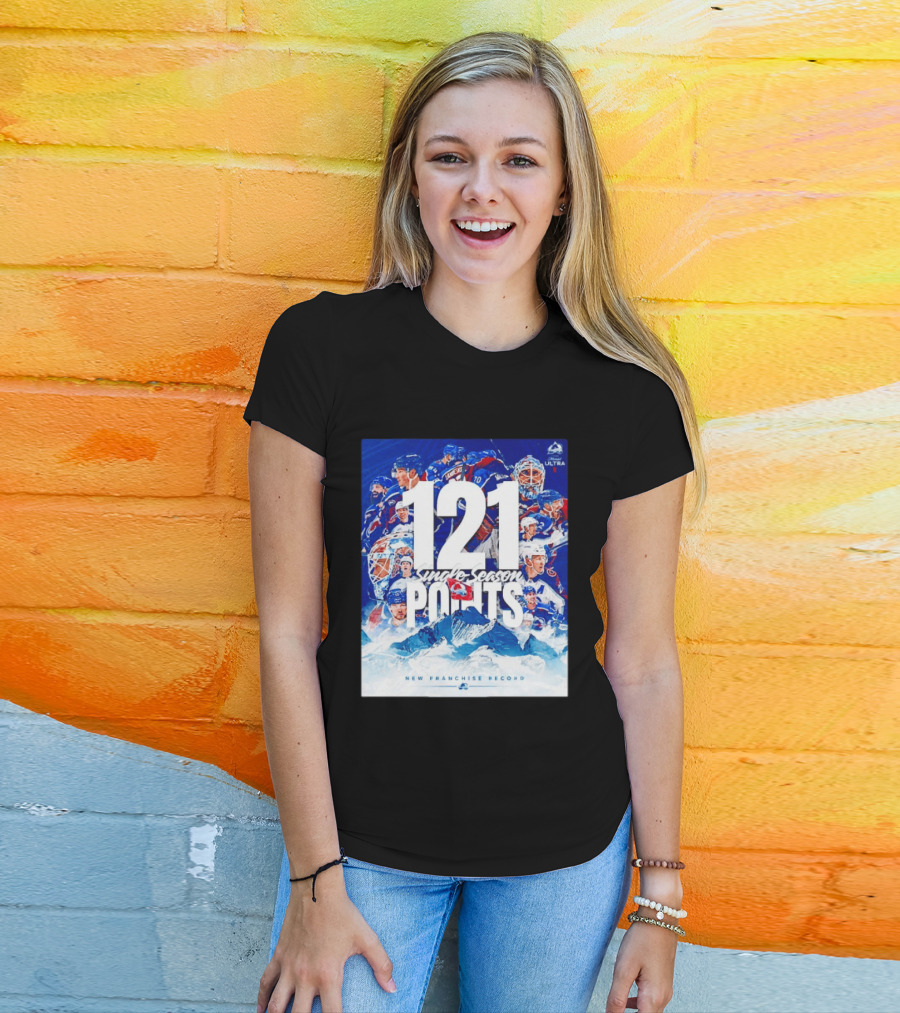Colorado Avalanche 121 Single Season Points New Franchise Record T-Shirt