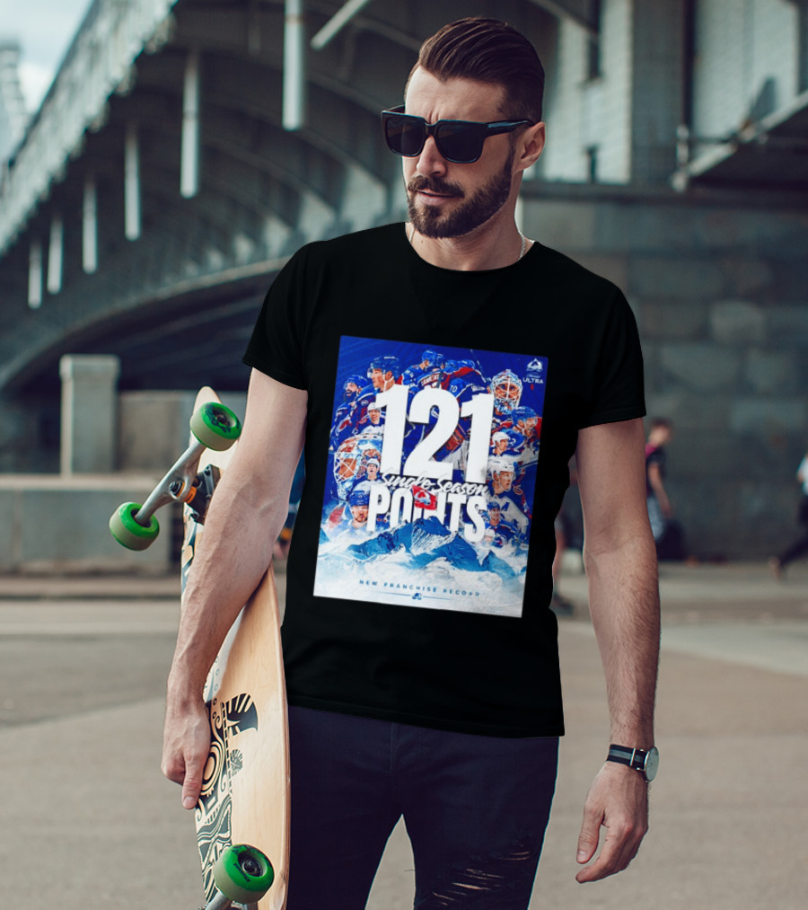 Colorado Avalanche 121 Single Season Points New Franchise Record T-Shirt