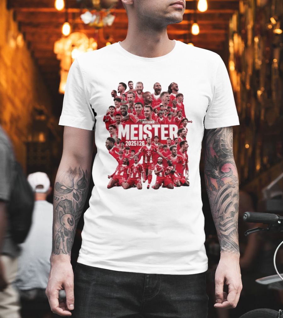 Bayern Deutscher Meister 2025 2026 Players Celebration T-Shirt
