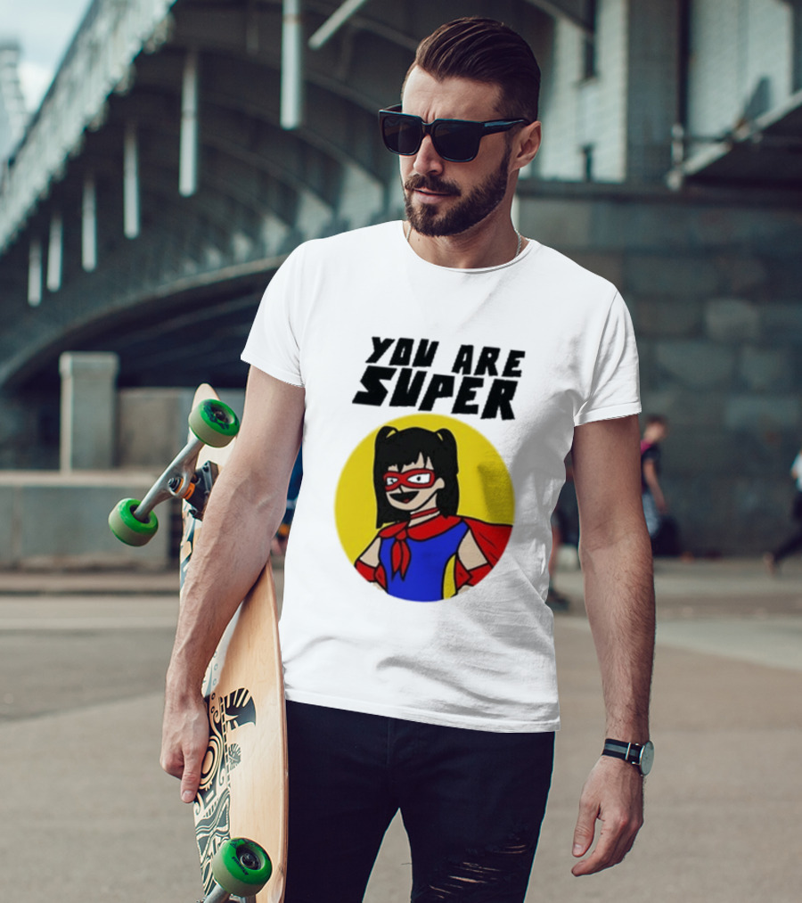 You Are Super Hero Girl With Red Cape And Mask T-Shirt