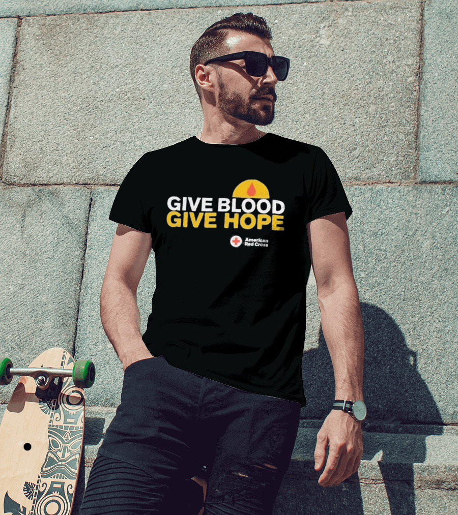 Give Blood Give Hope American Red Cross Support Initiative T-Shirt