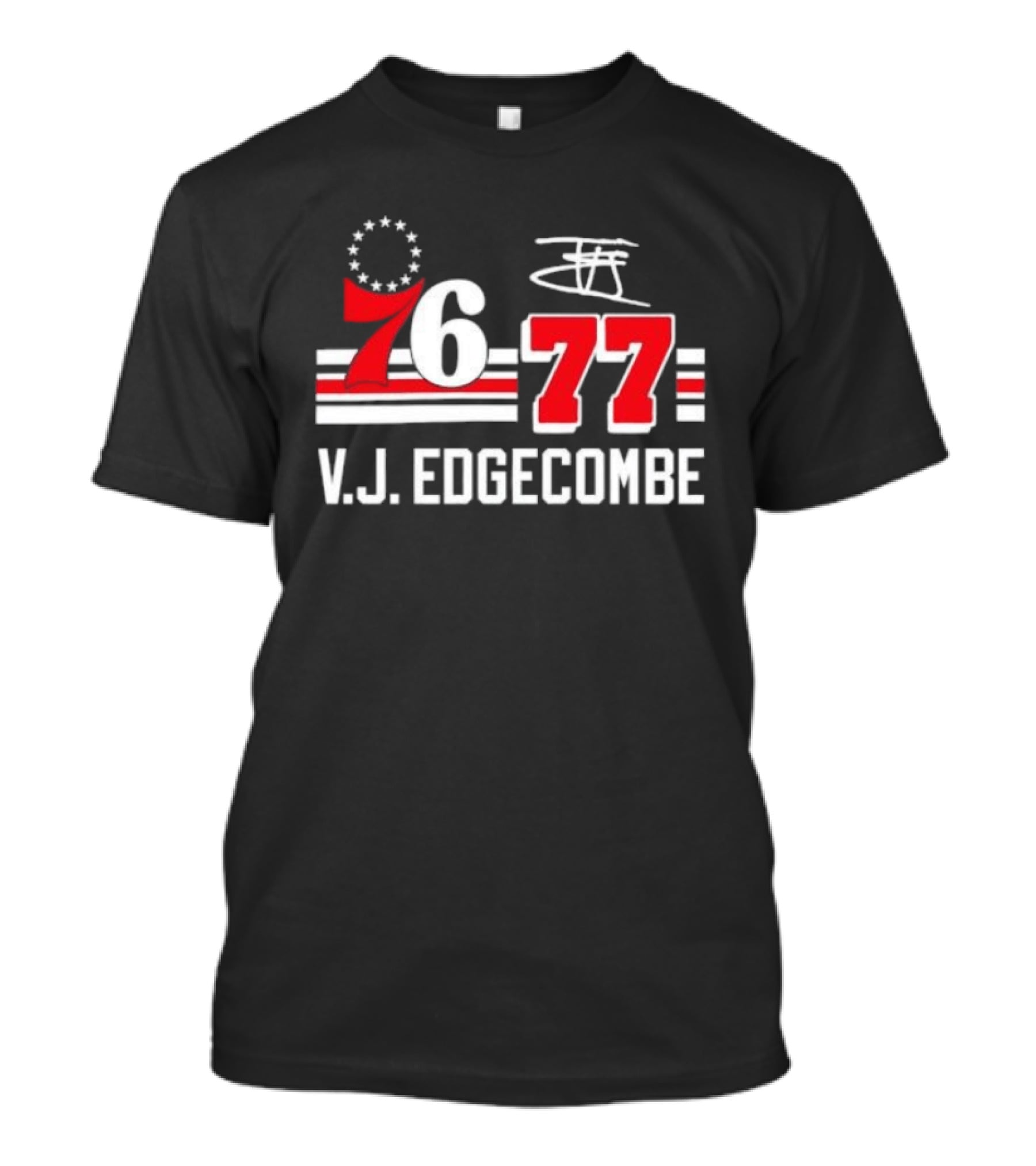 Philadelphia 76ers VJ Edgecombe 76 77 NBA Number T-Shirt
