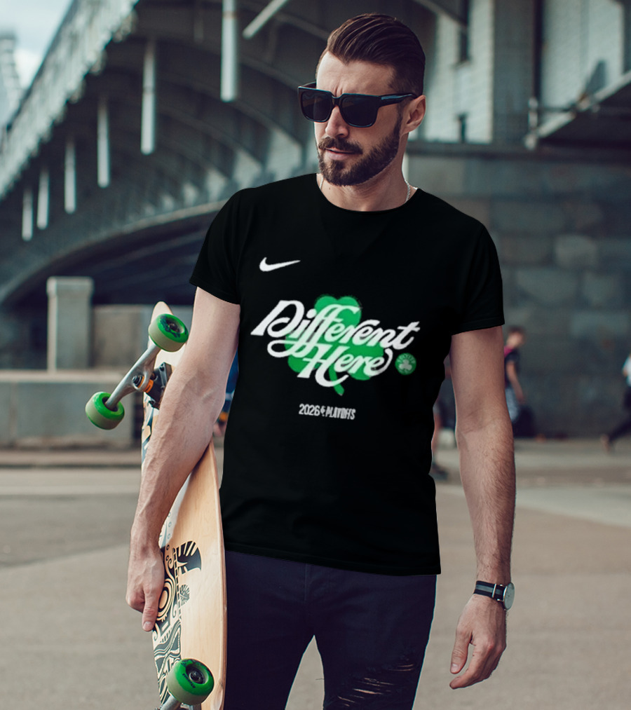 Nike Boston Celtics Different Here 2026 Clover T-Shirt