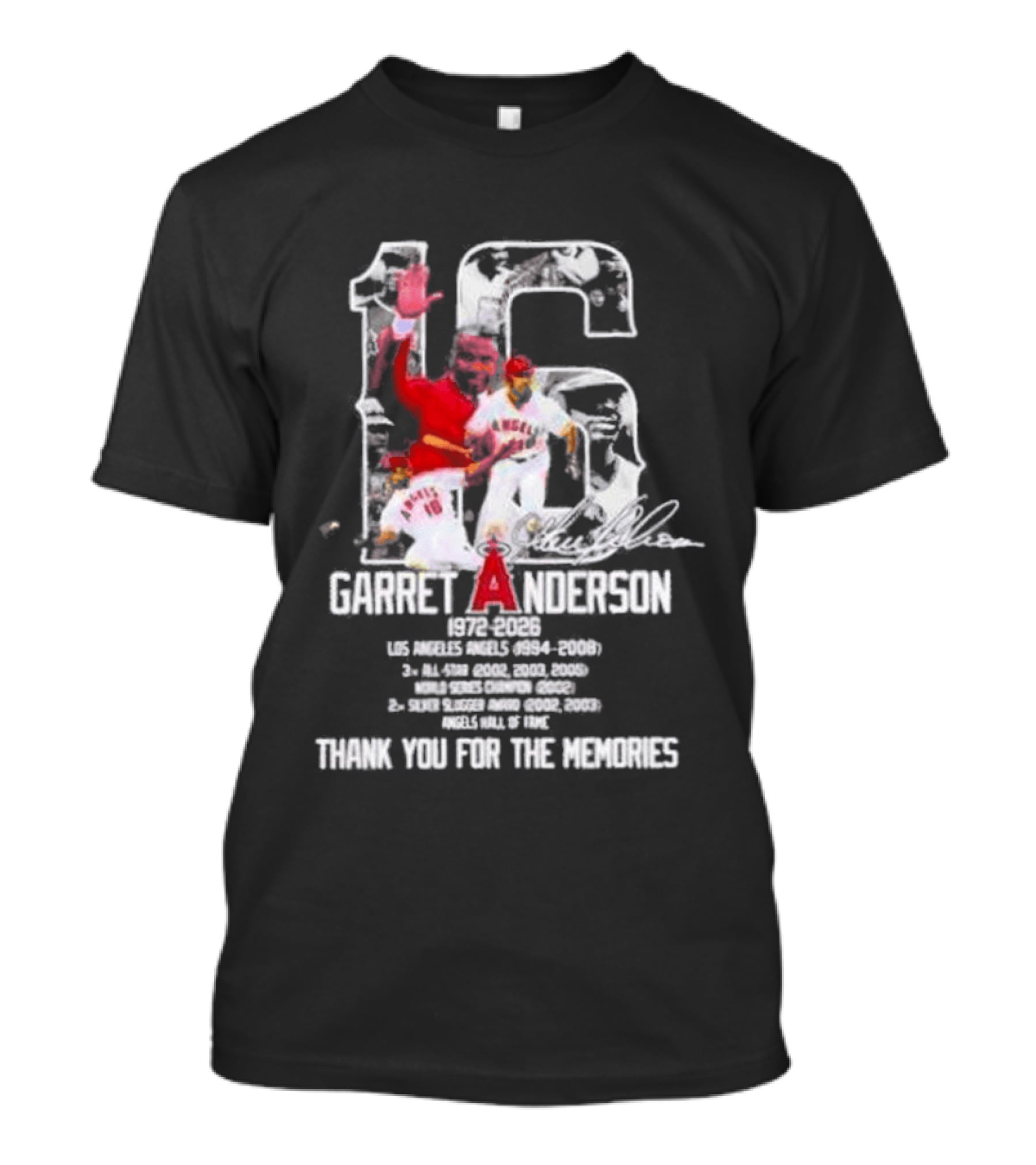 Garret Anderson 1972 2026 Los Angeles Angels Thank You For The Memories T-Shirt