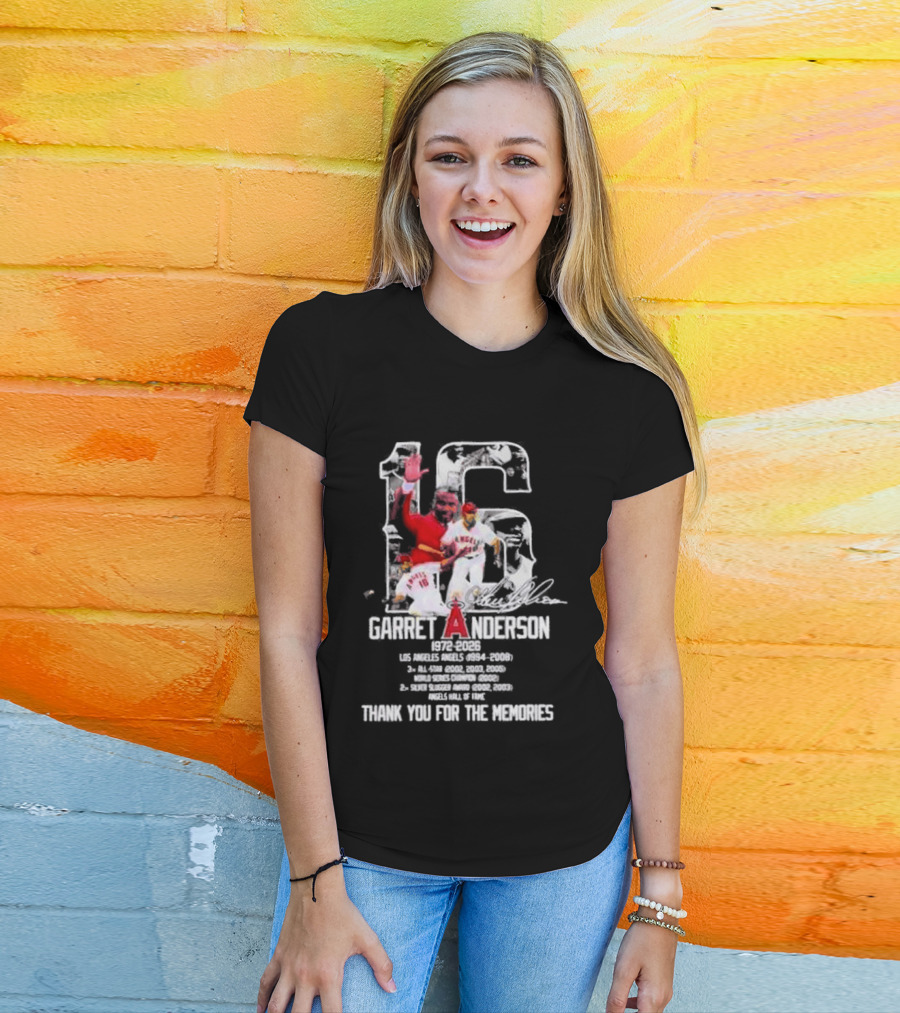 Garret Anderson 1972 2026 Los Angeles Angels Thank You For The Memories T-Shirt