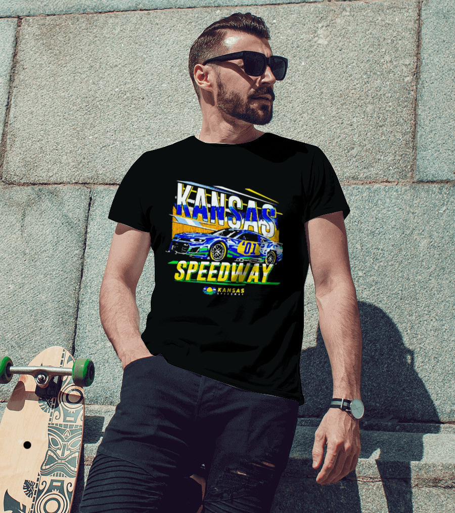 Kansas Speedway 01 Car Racing Wheatfield NASCAR T-Shirt