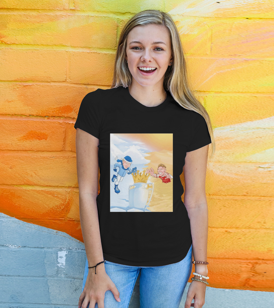 Manchester City Versus Arsenal April 2026 Premier League Title Showdown Cartoon T-Shirt