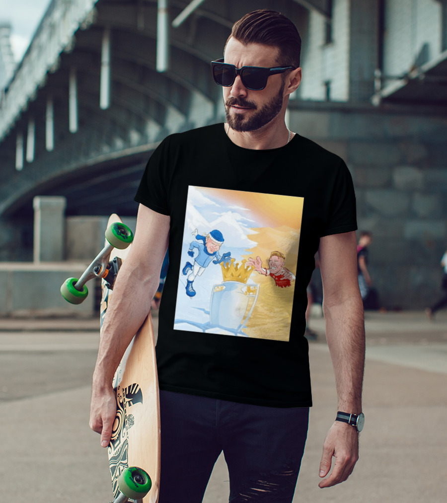 Manchester City Versus Arsenal April 2026 Premier League Title Showdown Cartoon T-Shirt