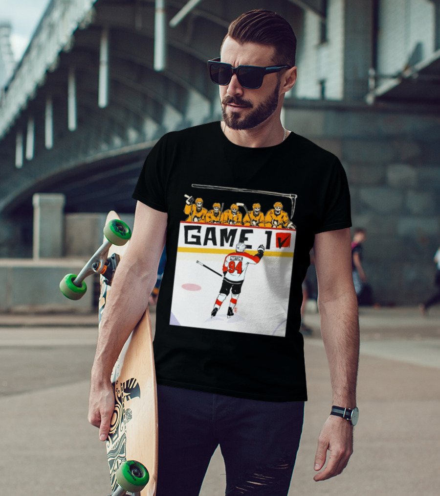 Philadelphia Flyers Porter Martone Celebrates Game 1 Win Over Pittsburgh Penguins T-Shirt