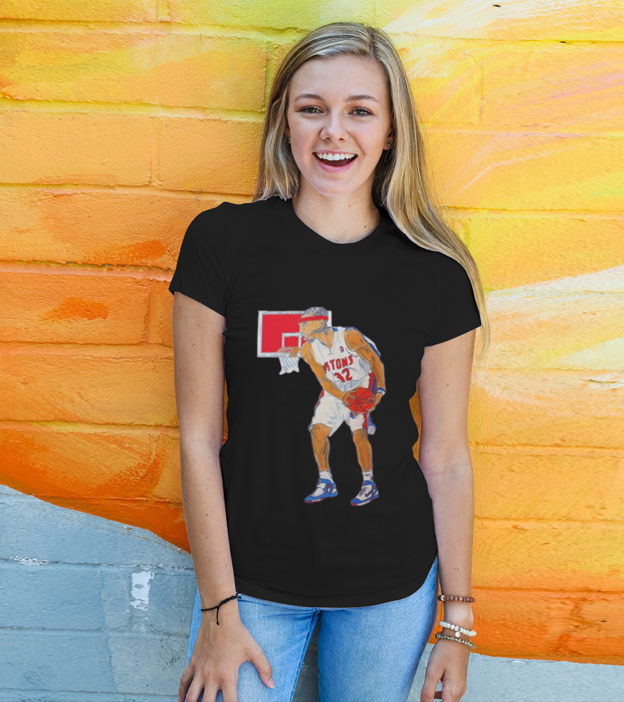 Richard Hamilton Pistons Let It Rip 32 Basketball Action T-Shirt