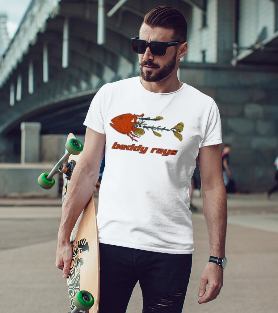 Beddy Rays Coral Trout Fish Skeleton T-Shirt
