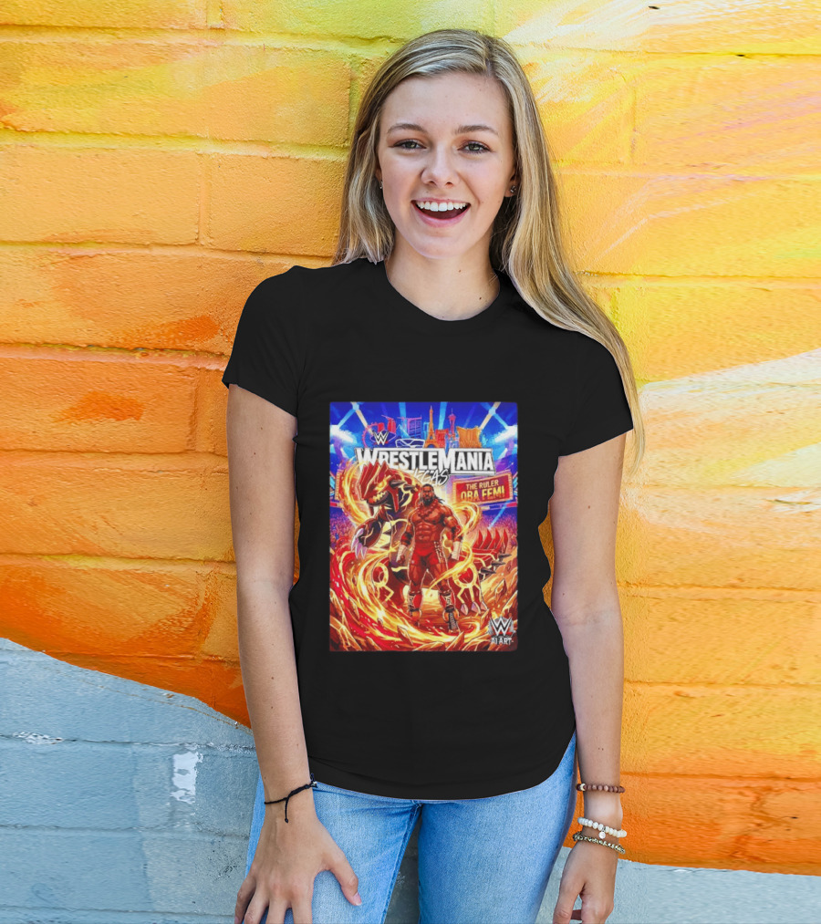 WrestleMania Vegas Pokémon Groudon X The Ruler Oba Femi WWE Superstar T-Shirt