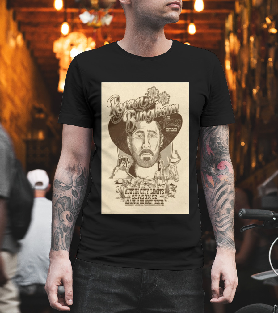 Ryan Bingham With The Texas Gentlemen Austin City Limits Season 52 April 21 2026 Moody Theater T-Shirt