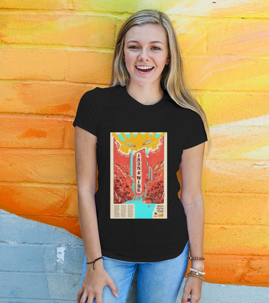 Iron And Wine Hens Teeth Tour 2026 Vintage Style Concert T-Shirt