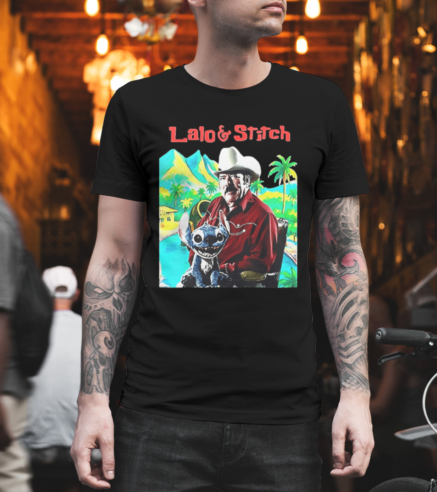 Lalo And Stitch Cowboy Hat Tropical T-Shirt