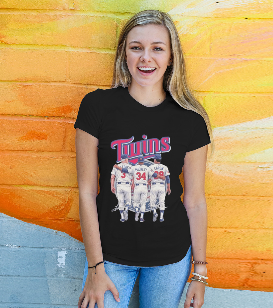 Minnesota Twins Legends Harmon Killebrew Kirby Puckett Rod Carew Classic Baseball T-Shirt